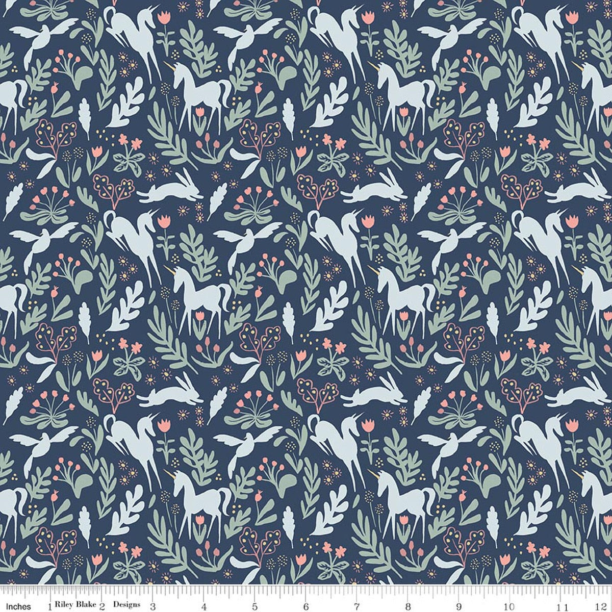 Story Land Magic Folk Navy Quilt Fabric by Sarah Jane