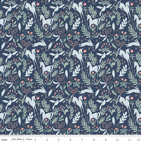 Story Land Magic Folk Navy Quilt Fabric by Sarah Jane