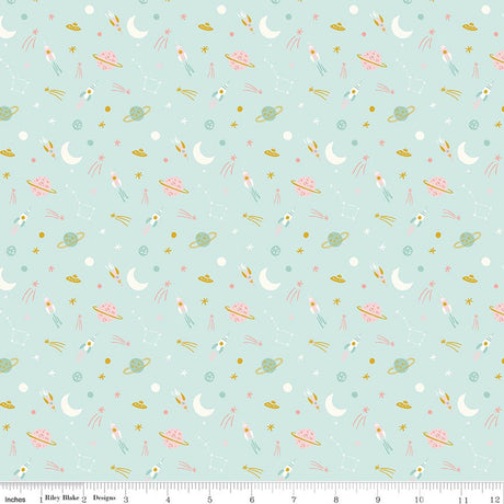 Brave Your Way To the Moon Songbird Quilt Fabric by Cayla Naylor