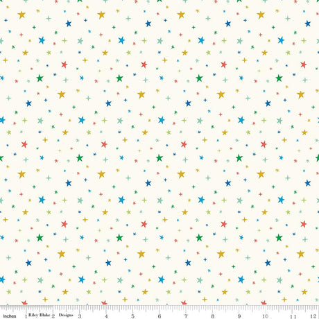 Brave Your Way Beyond the Stars Cloud Quilt Fabric by Cayla Naylor