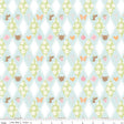 Little Posies Diamonds Aqua Quilt Fabric by Cayla Naylor