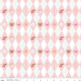 Little Posies Diamonds Pink Quilt Fabric
