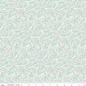 Little Posies Unicorns Aqua Quilt Fabric - Riley Blake Designs - Cayla Naylor