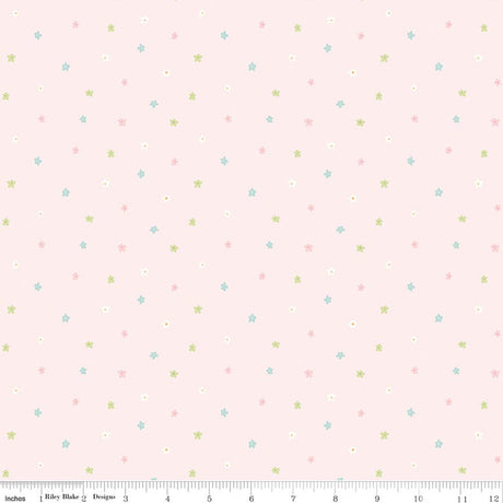 Little Posies Ditsy Pink Quilt Fabric by Cayla Naylor