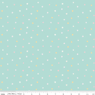 Little Posies Ditsy Teal Quilt Fabric