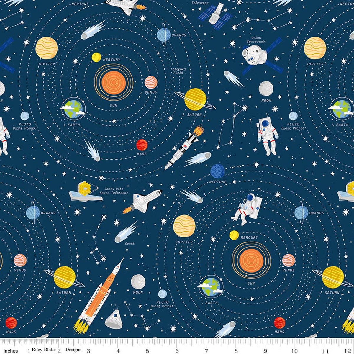 Reach for the Stars with NASA Galaxy Navy Quilt Fabric