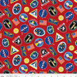 Reach for the Stars with NASA Patches Red Quilt Fabric - Riley Blake Designs - Riley Cloward