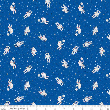 Reach for the Stars with NASA Astronauts Sapphire Quilt Fabric by Riley Cloward