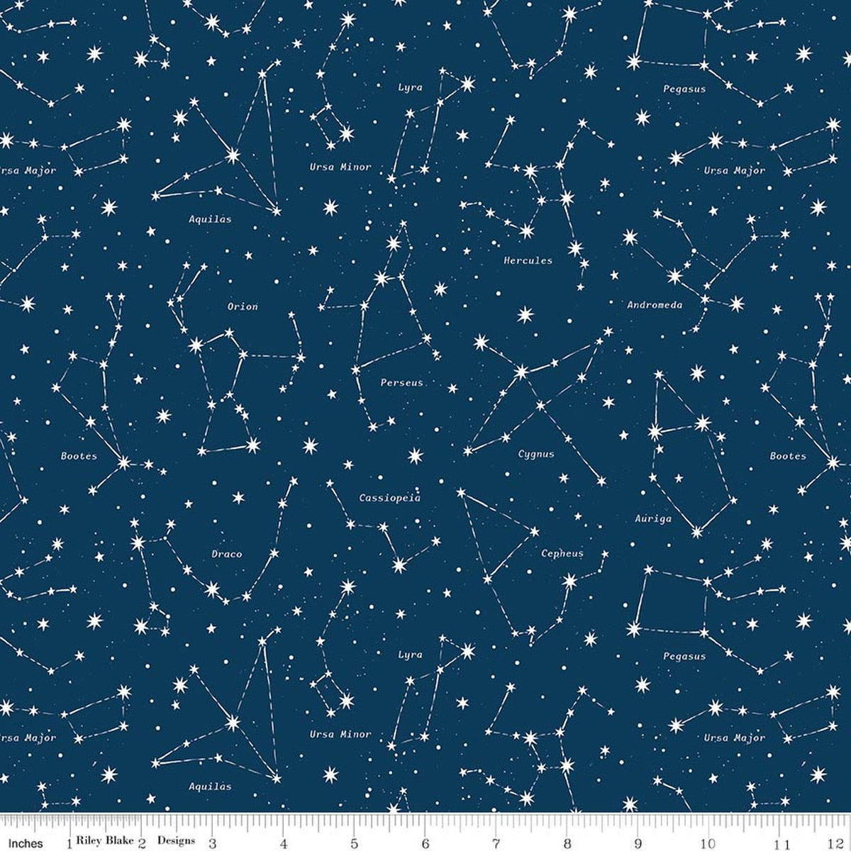 Reach for the Stars with NASA Constellations Navy Quilt Fabric by Riley Cloward