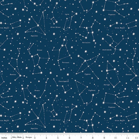 Reach for the Stars with NASA Constellations Navy Quilt Fabric by Riley Cloward