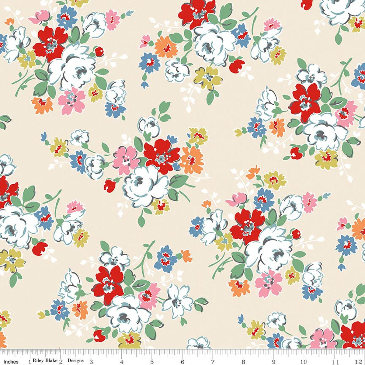 Cath Kidston® Signature Collection Clifton Rose Cream Quilt Fabric by Cath Kidston