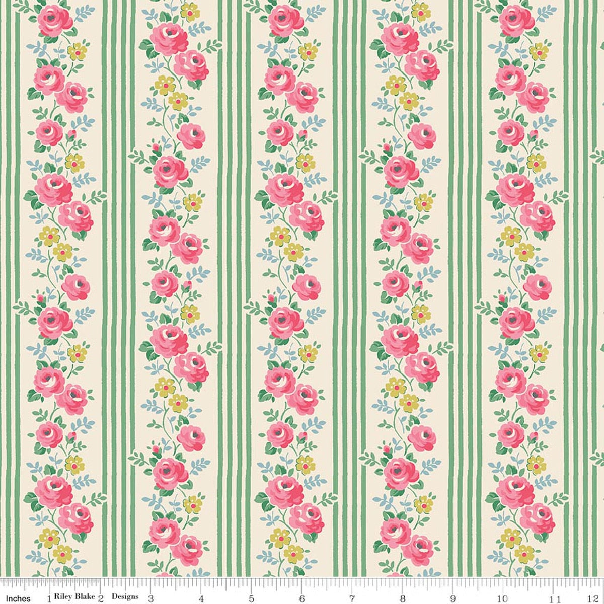 Cath Kidston® Signature Collection Stripe Green Quilt Fabric by Cath Kidston