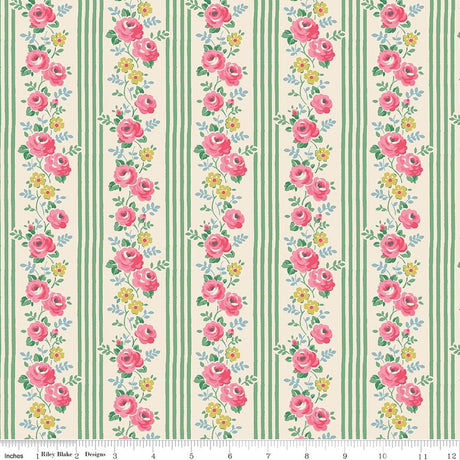 Cath Kidston® Signature Collection Stripe Green Quilt Fabric by Cath Kidston