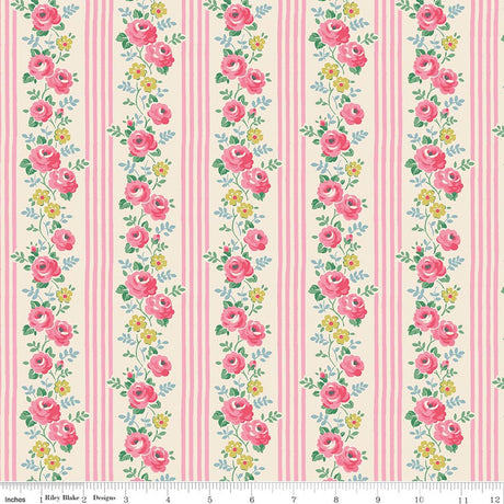 Cath Kidston® Signature Collection Stripe Pink Quilt Fabric by Cath Kidston