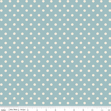 Cath Kidston® Signature Collection Button Spot Blue Quilt Fabric by Cath Kidston