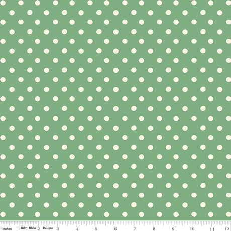 Cath Kidston® Signature Collection Button Spot Green Quilt Fabric by Cath Kidston