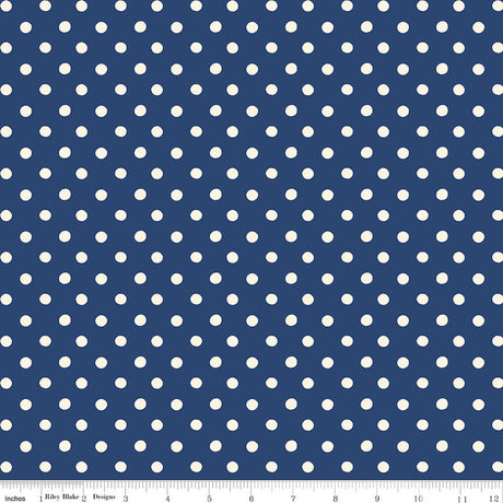 Cath Kidston® Signature Collection Button Spot Navy Quilt Fabric by Cath Kidston
