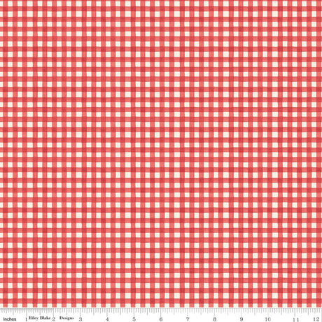 Cath Kidston® Signature Collection Gingham Red Quilt Fabric by Cath Kidston