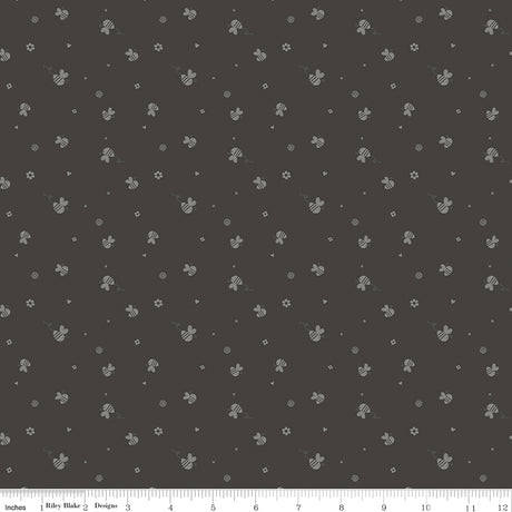 Bees and Blossoms Bee Toss Charcoal Quilt Fabric by Lindsey Weight