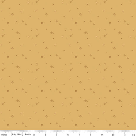 Bees and Blossoms Confetti Honey Quilt Fabric by Lindsey Weight