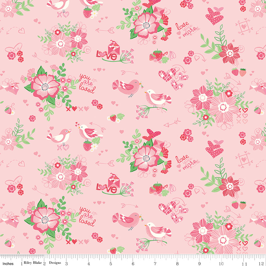 Bloom & Heart Main Frosting Quilt Fabric by Cherry Guidry of Cherry Blossoms 