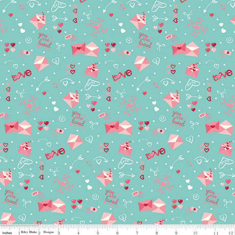 Bloom & Heart Postmarked Love Cottage Quilt Fabric by Cherry Guidry of Cherry Blossoms 