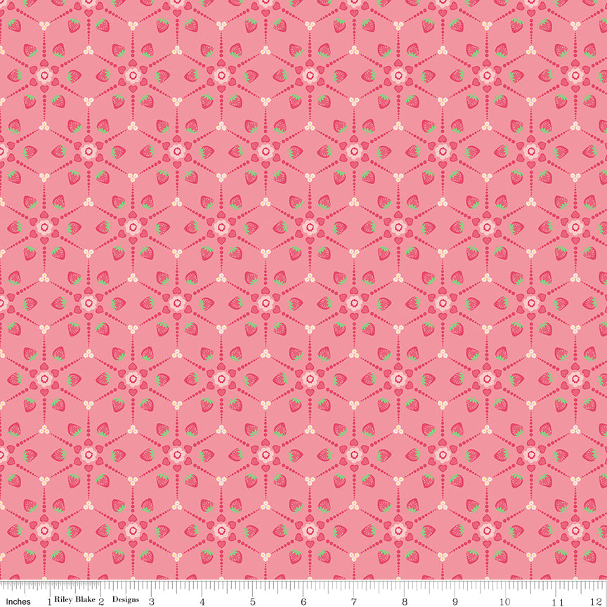 Bloom & Heart Berry Pop Pink Quilt Fabric by Cherry Guidry of Cherry Blossoms 