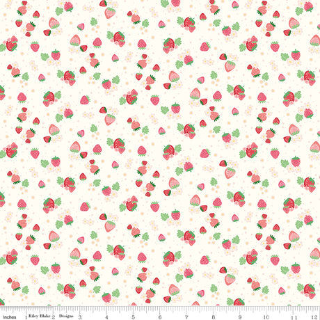 Bloom & Heart Berry Patch Off White Quilt Fabric by Cherry Guidry of Cherry Blossoms 