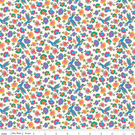 Cacti & Charm Hummingbirds Putty Quilt Fabric by Cacti & Charm — Kathy Cano-Murillo