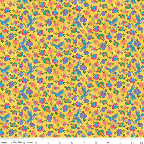 Cacti & Charm Hummingbirds Yellow Quilt Fabric by Cacti & Charm — Kathy Cano-Murillo