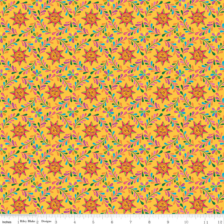 Cacti & Charm Sun Circles Yellow Quilt Fabric by Cacti & Charm — Kathy Cano-Murillo