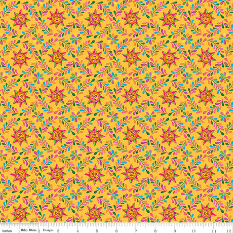 Cacti & Charm Sun Circles Yellow Quilt Fabric by Cacti & Charm — Kathy Cano-Murillo