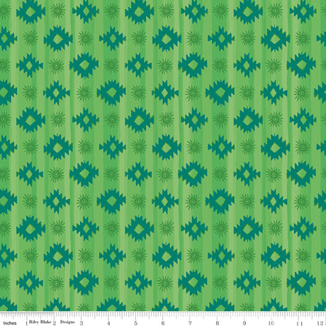 Cacti & Charm Geometric Green Quilt Fabric by Cacti & Charm — Kathy Cano-Murillo