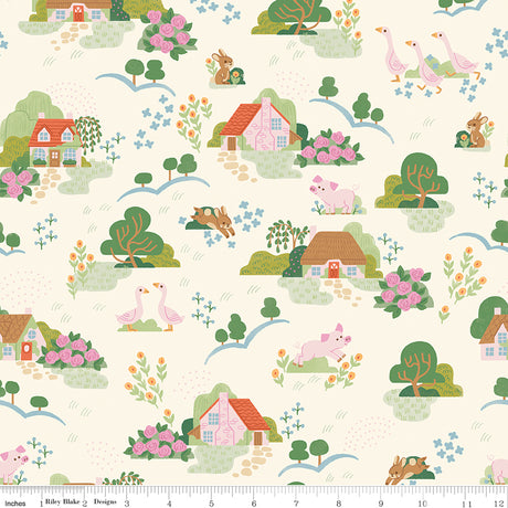 Countryside Dreams Main Vintage White Quilt Fabricby Countryside Dreams — Natalia Juan Abello