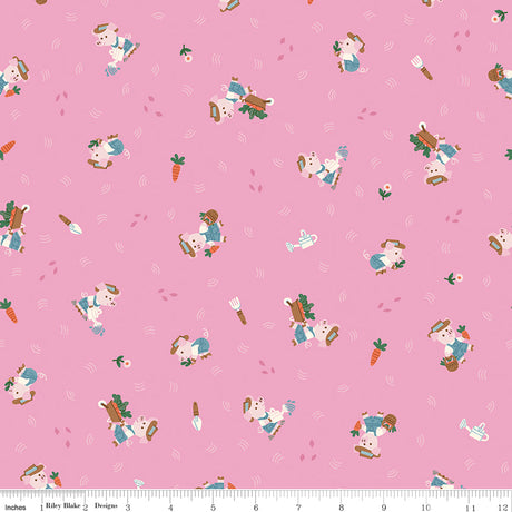 Countryside Dreams Gardening Piglets Bubblegum Quilt Fabricby Countryside Dreams — Natalia Juan Abello