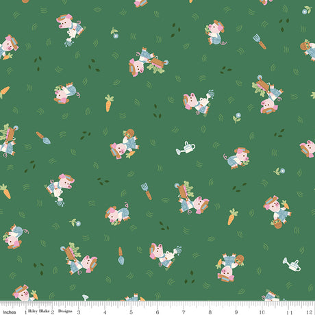 Countryside Dreams Gardening Piglets Cactus Quilt Fabricby Countryside Dreams — Natalia Juan Abello