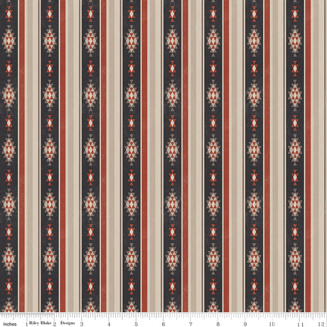 Horseshoe Creek Stripes Terracotta Quilt Fabric by Horseshoe Creek — RBD