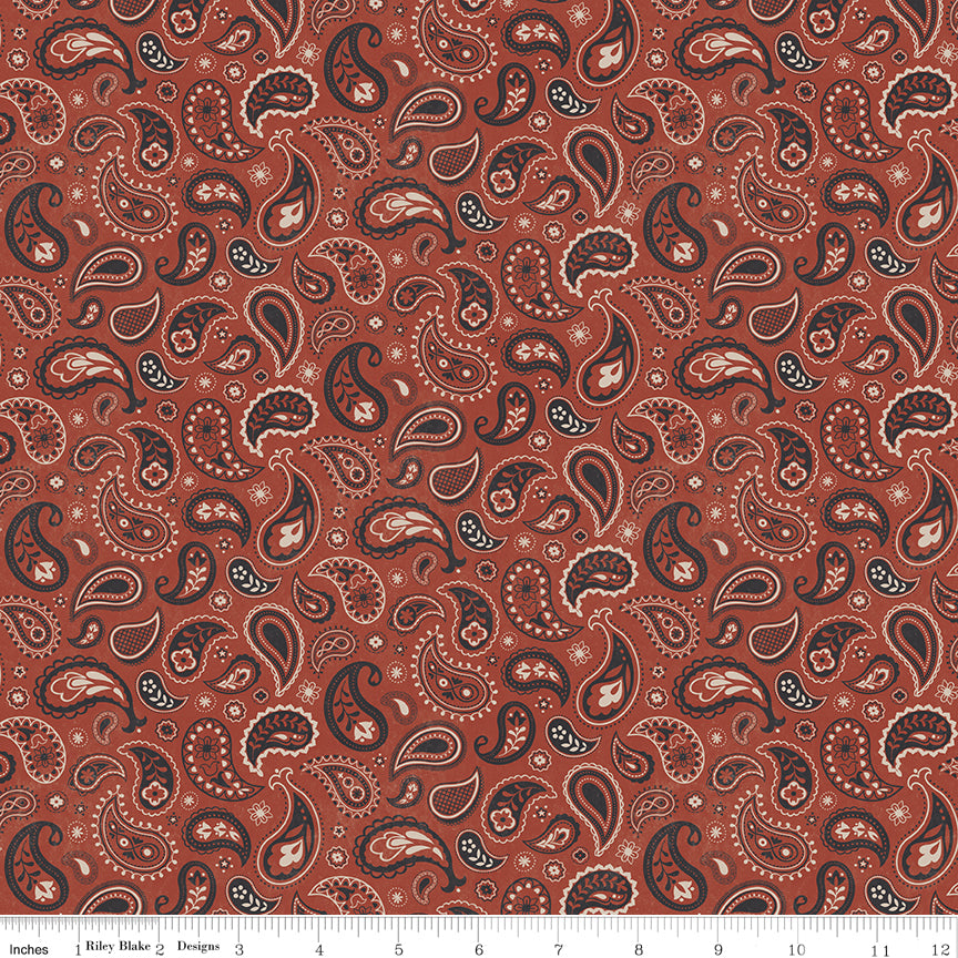 Terracott Quilt Pattern Horseshoe Creek Paisley Terracotta Quilt Fabric – Quilting Books ...