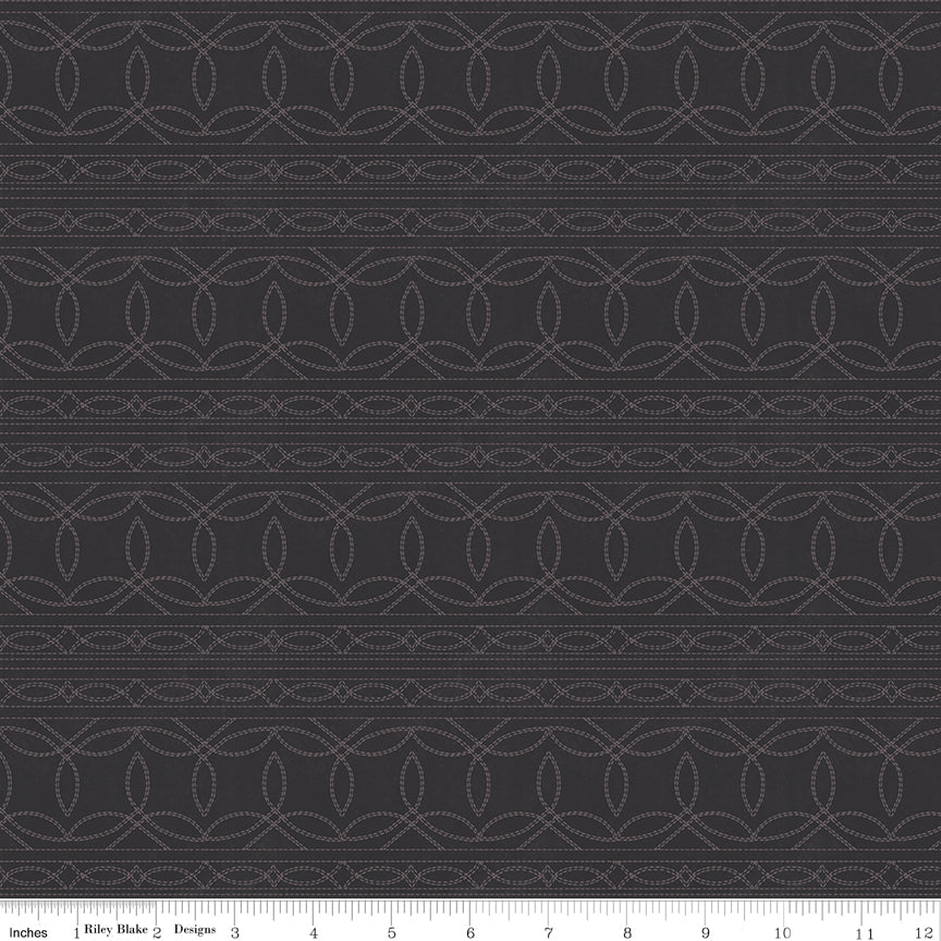 Horseshoe Creek Stitching Charcoal Quilt Fabric by Horseshoe Creek — RBD