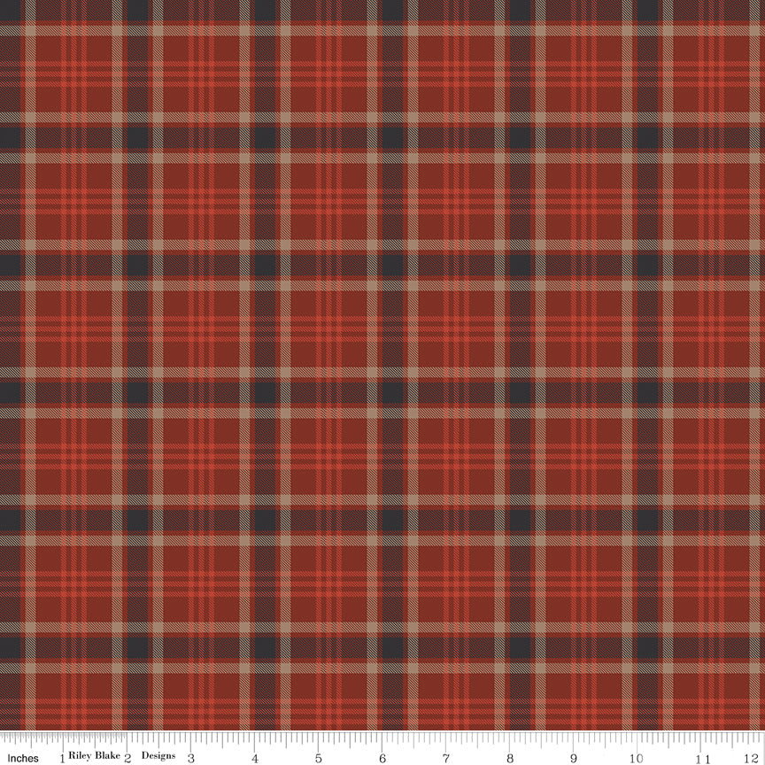 Horseshoe Creek Plaid Terracotta Quilt Fabric by Horseshoe Creek — RBD