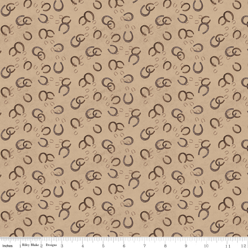 Horseshoe Creek Horseshoes Tea Dye Quilt Fabric by Horseshoe Creek — RBD