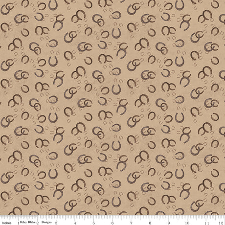 Horseshoe Creek Horseshoes Tea Dye Quilt Fabric by Horseshoe Creek — RBD