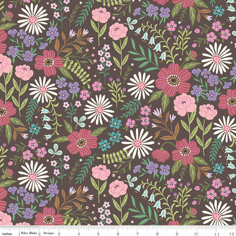 Mountain Jamboree Main Brown Quilt Fabric by Genesis Hall 