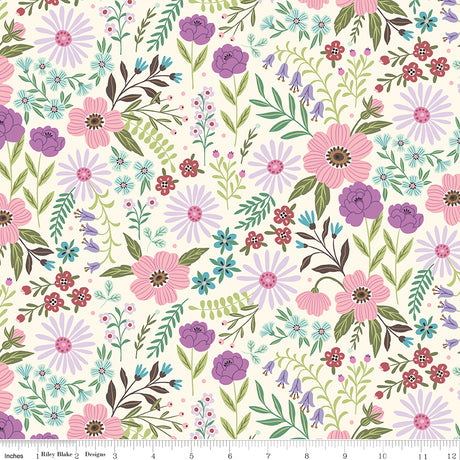 Mountain Jamboree Main Cream Quilt Fabric by Genesis Hall 