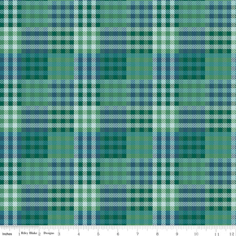 Mountain Jamboree Plaid Green Quilt Fabric by Genesis Hall 