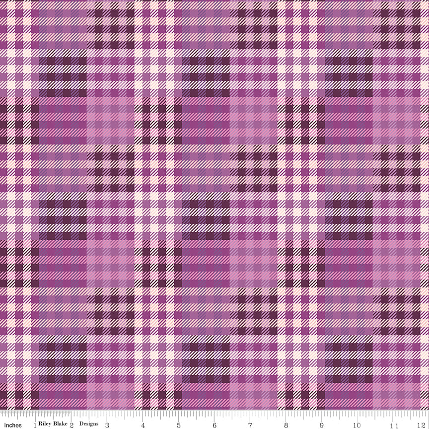 Mountain Jamboree Plaid Purple Quilt Fabric by Genesis Hall 