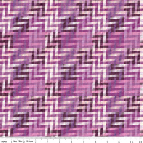 Mountain Jamboree Plaid Purple Quilt Fabric by Genesis Hall 