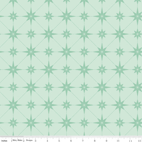 Mountain Jamboree Stars Mint Quilt Fabric by Genesis Hall 