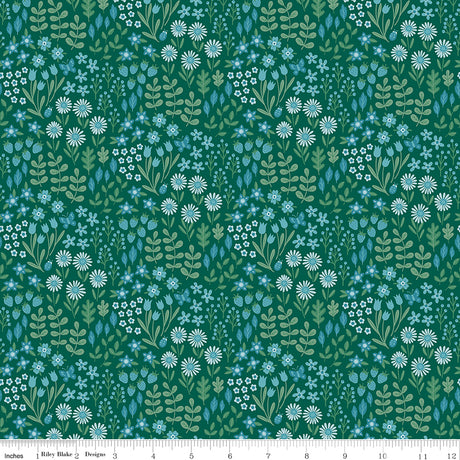 Mountain Jamboree Floral Green Quilt Fabric by Genesis Hall 