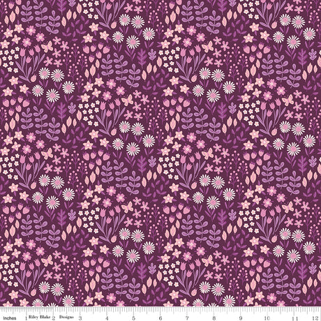 Mountain Jamboree Floral Purple Quilt Fabric by Genesis Hall 